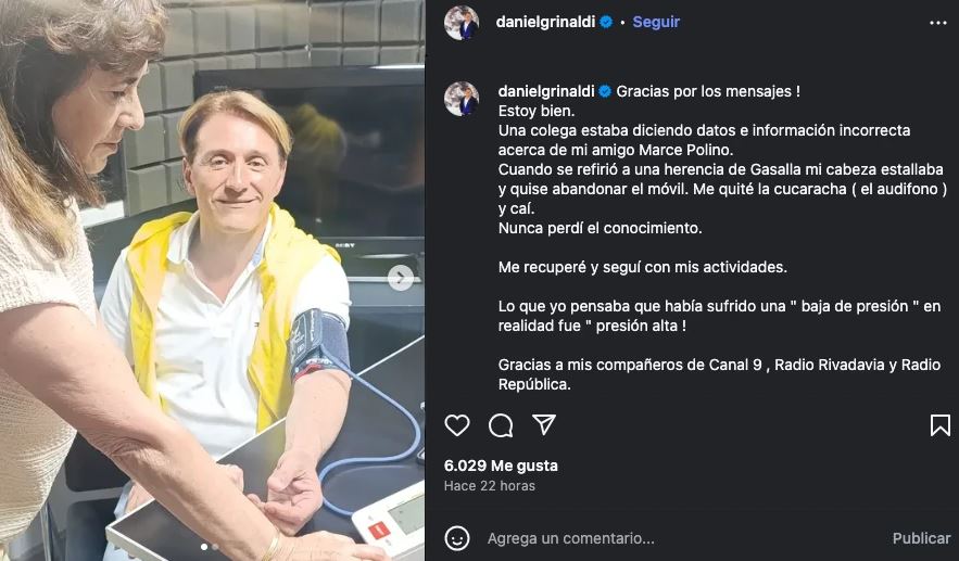 desmayo de daniel gomez rinaldi