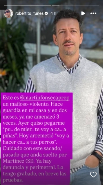 Robertito Funes Ugarte en una imagen reciente, seria y sin gestos, tomada en un contexto público.