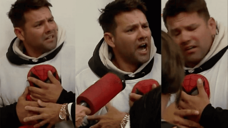 Con el Hombre Araña en el pecho: el desgarrador grito del papá de Angel al encontrarse con la madre y el padrastro