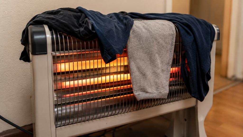 Nunca pongas ropa sobre el calefactor: el error que puede terminar en un incendio