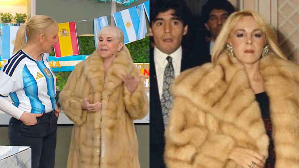 Claudia Villafañe volvió a usar el tapado que le regaló Maradona y contó la historia detrás