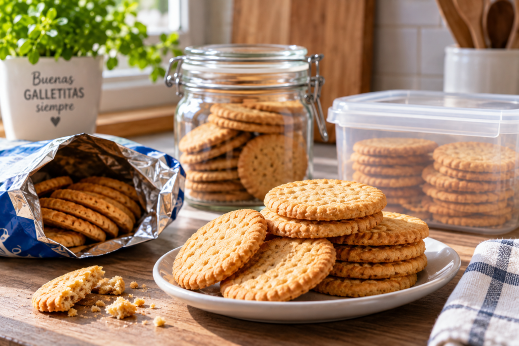 Las galletitas pueden cambiar de sabor y textura según el recipiente donde se las guarda