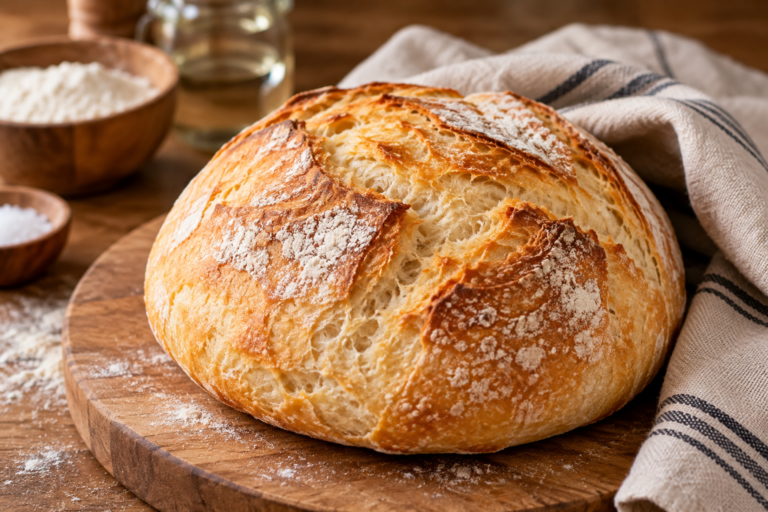 La receta de pan casero sin amasado que se hace con ingredientes básicos y pocos pasos
