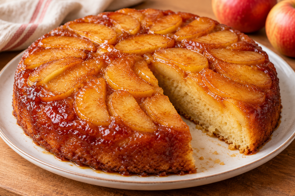 Torta invertida de manzana: cómo hacerla casera, húmeda y con un buen caramelo